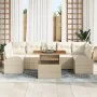 Set de Jardín de 8 Piezas con Cojines Beige Ratán Acacia by , Outdoor sofas - Ref: Foro24-3349553, Price: 608,39 €, Discount: %