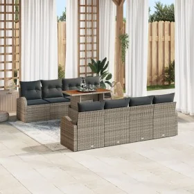 Conjunto de Sofá de Jardín Set de 7 Beige, Gris