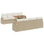 Juego de Comedor de Jardín de 9 Piezas con Cojines Beige Ratán Sintético Acacia | Foro24.es | Tu tienda online para hogar, jardín y más Foro24.es