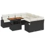 Conjunto de Comedor de Jardín de 9 Piezas con Cojines Negro de Ratán Sintético Acacia de , Sofás de exterior - Ref: Foro24-33...
