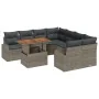 Juego de Comedor de Jardín de 9 piezas con Cojines Gris Ratán Poliéster Acacia by , Outdoor sofas - Ref: Foro24-3349565, Pric...