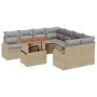 Set de Comedor de Jardín de 9 Piezas con Cojines Beige Ratán Poliéster Acacia | Foro24.es | Tu tienda online para hogar, jardín y más Foro24.es