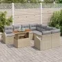 Set de Comedor de Jardín de 9 Piezas con Cojines Beige Ratán Poliéster Acacia | Foro24.es | Tu tienda online para hogar, jardín y más Foro24.es