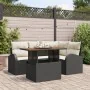 Juego de Comedor de Jardín de 5 Piezas con Cojines Negro Poliratán Acacia | Foro24.es | Tu tienda online para hogar, jardín y más Foro24.es