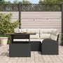 Juego de Comedor de Jardín de 5 Piezas con Cojines Negro Poliratán Acacia | Foro24.es | Tu tienda online para hogar, jardín y más Foro24.es