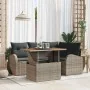 Juego de Sofás de Jardín Set de 5 Gris Ratán sintético, Acero, Tela by , Outdoor sofas - Ref: Foro24-3349579, Price: 375,66 €...