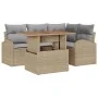 Set de Comedor para Jardín de 5 Piezas con Cojines Beige de Poliéster y Ratán | Foro24.es | Tu tienda online para hogar, jardín y más Foro24.es