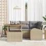Set de Comedor para Jardín de 5 Piezas con Cojines Beige de Poliéster y Ratán | Foro24.es | Tu tienda online para hogar, jardín y más Foro24.es