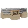 Juego de Comedor de Jardín de 6 Piezas con Cojines Poliratán Beige Acacia by , Outdoor sofas - Ref: Foro24-3349587, Price: 44...