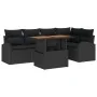 Conjunto de Comedor Jardín de 6 Piezas con Cojines Ratán Negro Acacia by , Outdoor sofas - Ref: Foro24-3349589, Price: 434,60...