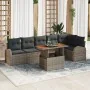 Conjunto de Sofá Garden Juego de 7 Gris Ratán Polimérico de , Sofás de exterior - Ref: Foro24-3349593, Precio: 477,18 €, Desc...