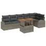 Conjunto de Sofá Garden Juego de 7 Gris Ratán Polimérico de , Sofás de exterior - Ref: Foro24-3349593, Precio: 477,18 €, Desc...