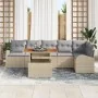 Conjunto de Comedor de Jardín de 7 Piezas con Cojines Beige Ratán Poliéster Acacia | Foro24.es | Tu tienda online para hogar, jardín y más Foro24.es