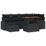 Juego de Comedor de Jardín de 7 Piezas con Cojines Negros de Ratán de Polietileno y Acacia by , Outdoor sofas - Ref: Foro24-3...