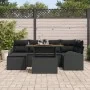 Juego de Comedor de Jardín de 7 Piezas con Cojines Negros de Ratán de Polietileno y Acacia by , Outdoor sofas - Ref: Foro24-3...