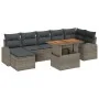 Conjunto de Jardín de 8 Piezas con Cojines Gris Poly Ratán Acacia by , Outdoor sofas - Ref: Foro24-3349614, Price: 521,16 €, ...