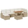 Set de Comedor de Jardín de 8 Piezas con Cojines Beige y Marrón de , Sofás de exterior - Ref: Foro24-3349616, Precio: 560,15 ...