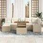 Set de Comedor de Jardín de 8 Piezas con Cojines Beige y Marrón de , Sofás de exterior - Ref: Foro24-3349616, Precio: 560,15 ...