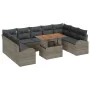 Juego de Sofá de Jardín Set de 10 Gris Polirratán von , Outdoor-Sofas - Ref: Foro24-3349628, Preis: 640,62 €, Rabatt: -5%%