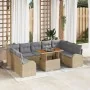 Conjunto de Comedor de Jardín de 10 Piezas con Cojines Beige Ratán Poliéster Acacia | Foro24.es | Tu tienda online para hogar, jardín y más Foro24.es