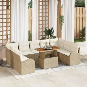 Juego de comedor de jardín de 10 piezas con