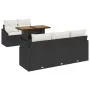 Conjunto de Comedor de Jardín de 6 Piezas con Cojines Negro Ratán Económico Acacia | Foro24.es | Tu tienda online para hogar, jardín y más Foro24.es