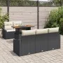 Conjunto de Comedor de Jardín de 6 Piezas con Cojines Negro Ratán Económico Acacia | Foro24.es | Tu tienda online para hogar, jardín y más Foro24.es