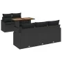Conjunto de Comedor de Jardín de 6 Piezas con Cojines Negro Ratán Polietileno Acacia von , Outdoor-Sofas - Ref: Foro24-334977...