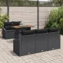 Conjunto de Comedor de Jardín de 6 Piezas con Cojines Negro Ratán Polietileno Acacia von , Outdoor-Sofas - Ref: Foro24-334977...