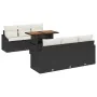 Conjunto de comedor de jardín de 7 piezas con cojines negro poliratán acacia de , Sofás de exterior - Ref: Foro24-3349781, Pr...