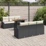 Conjunto de comedor de jardín de 7 piezas con cojines negro poliratán acacia de , Sofás de exterior - Ref: Foro24-3349781, Pr...