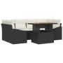 Juego de Comedor de Jardín de 7 Piezas con Cojines Negro Poliratán Acacia | Foro24.es | Tu tienda online para hogar, jardín y más Foro24.es