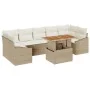 Conjunto de Comedor de Jardín de 8 Piezas con Cojines Beige de Ratán Poliéster Acacia by , Outdoor sofas - Ref: Foro24-334980...