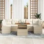 Conjunto de Comedor de Jardín de 8 Piezas con Cojines Beige de Ratán Poliéster Acacia by , Outdoor sofas - Ref: Foro24-334980...