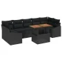Juego de Sofás de Jardín Juego de 8 Negro Ratán, Madera by , Outdoor sofas - Ref: Foro24-3349806, Price: 583,87 €, Discount: ...