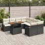 Conjunto de Comedor de Jardín de 9 Piezas con Cojines en Ratán Negro Acacia by , Outdoor sofas - Ref: Foro24-3349816, Price: ...