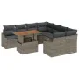 Juego de Comedor de Jardín de 9 Piezas con Cojines Gris de Ratán Poliéster Acacia by , Outdoor sofas - Ref: Foro24-3349817, P...