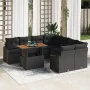 Conjunto de Sofá de Jardín Juego de 9 Negro Poliratán, Acero von , Outdoor-Sofas - Ref: Foro24-3349820, Preis: 616,86 €, Raba...
