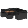 Conjunto de Sofá de Jardín Juego de 9 Negro Poliratán, Acero von , Outdoor-Sofas - Ref: Foro24-3349820, Preis: 616,86 €, Raba...