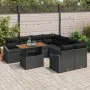 Conjunto de Sofá de Jardín Juego de 9 Negro Poliratán, Acero von , Outdoor-Sofas - Ref: Foro24-3349820, Preis: 616,86 €, Raba...