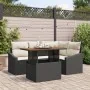 Juego de Comedor de Jardín de 5 Piezas con Cojines Negro de Ratán Polivalente de , Sofás de exterior - Ref: Foro24-3349830, P...
