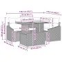 Juego de Comedor de Jardín de 5 Piezas con Cojines Negro de Ratán Polivalente de , Sofás de exterior - Ref: Foro24-3349830, P...