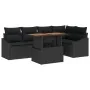 Conjunto de Sofás de Jardín Set de 6 Negro Poliratán, Vidrio von , Outdoor-Sofas - Ref: Foro24-3349841, Preis: 429,79 €, Raba...