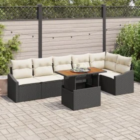 Set de comedor de jardín de 7 piezas con cojines