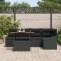 Conjunto de Sofás de Jardín Set de 6 Negro Poliratán, Vidrio von , Outdoor-Sofas - Ref: Foro24-3349841, Preis: 429,79 €, Raba...