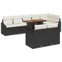 Conjunto de Comedor de Jardín de 9 Piezas con Cojines Negro Poliratán Acacia de , Sofás de exterior - Ref: Foro24-3349851, Pr...
