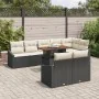 Conjunto de Comedor de Jardín de 9 Piezas con Cojines Negro Poliratán Acacia de , Sofás de exterior - Ref: Foro24-3349851, Pr...