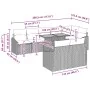 Conjunto de Comedor de Jardín de 9 Piezas con Cojines Negro Poliratán Acacia de , Sofás de exterior - Ref: Foro24-3349851, Pr...