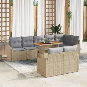 Juego de comedor de jardín de 9 piezas con cojines Beige Poliratán Acacia by , Outdoor sofas - Ref: Foro24-3349853, Price: 65...