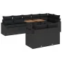 Conjunto de Sofá de Jardín Juego de 9 Negro y Marrón Ratán y Madera | Foro24.es | Tu tienda online para hogar, jardín y más Foro24.es